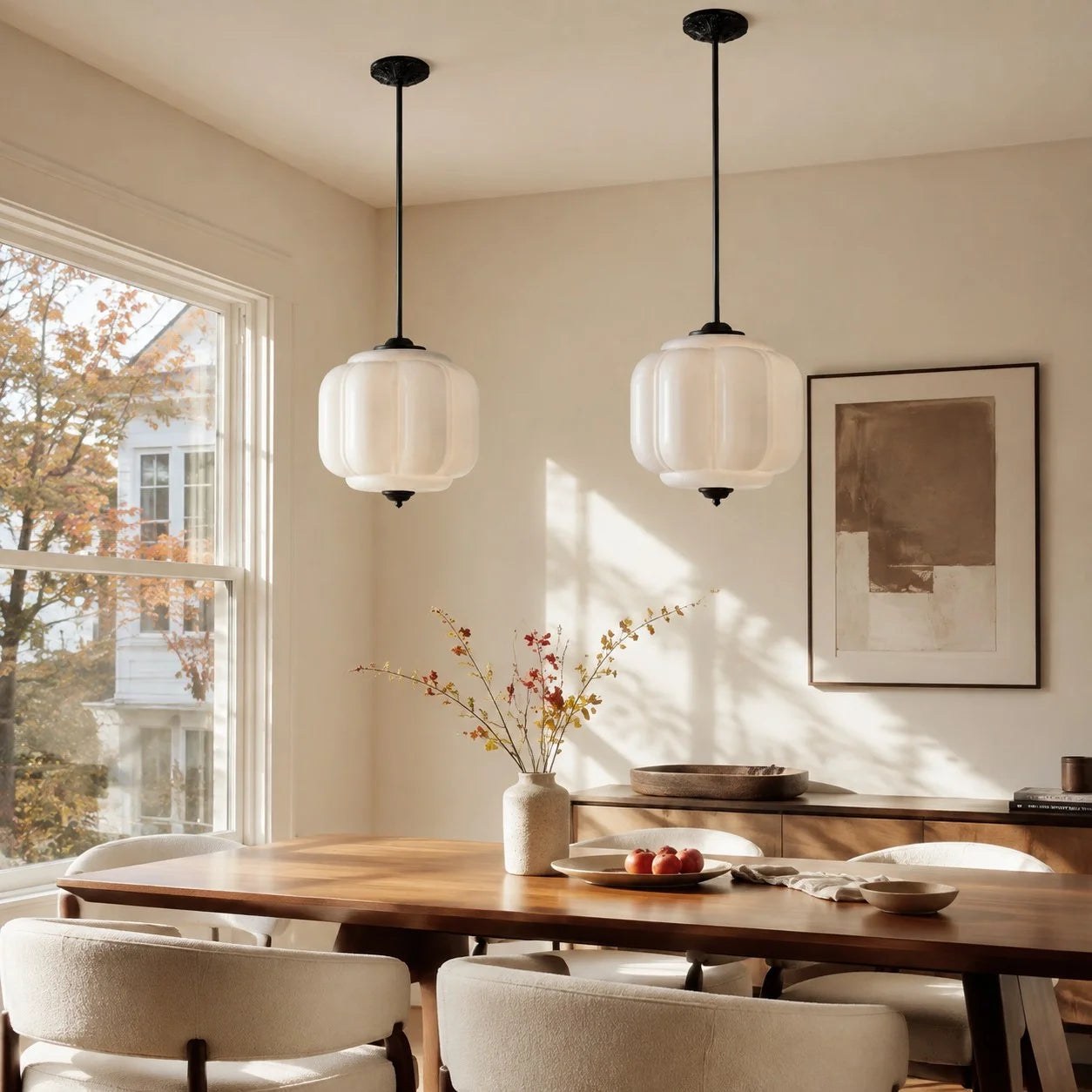 Lumi Vintage Milk Glass Oiled Brass Eloise Pendant Light