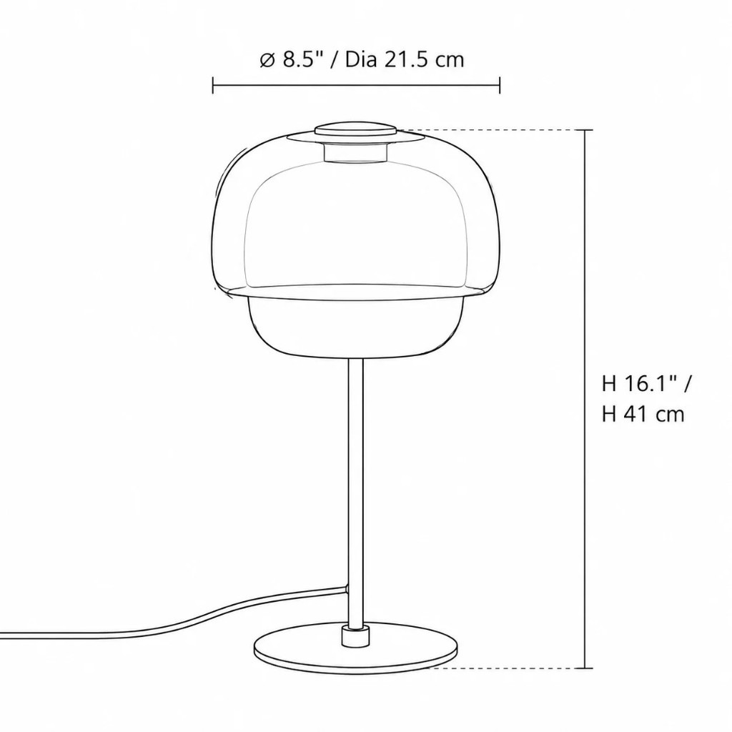 Kinoko Tischlampe Maße Ø 21,5 cm H 41 cm