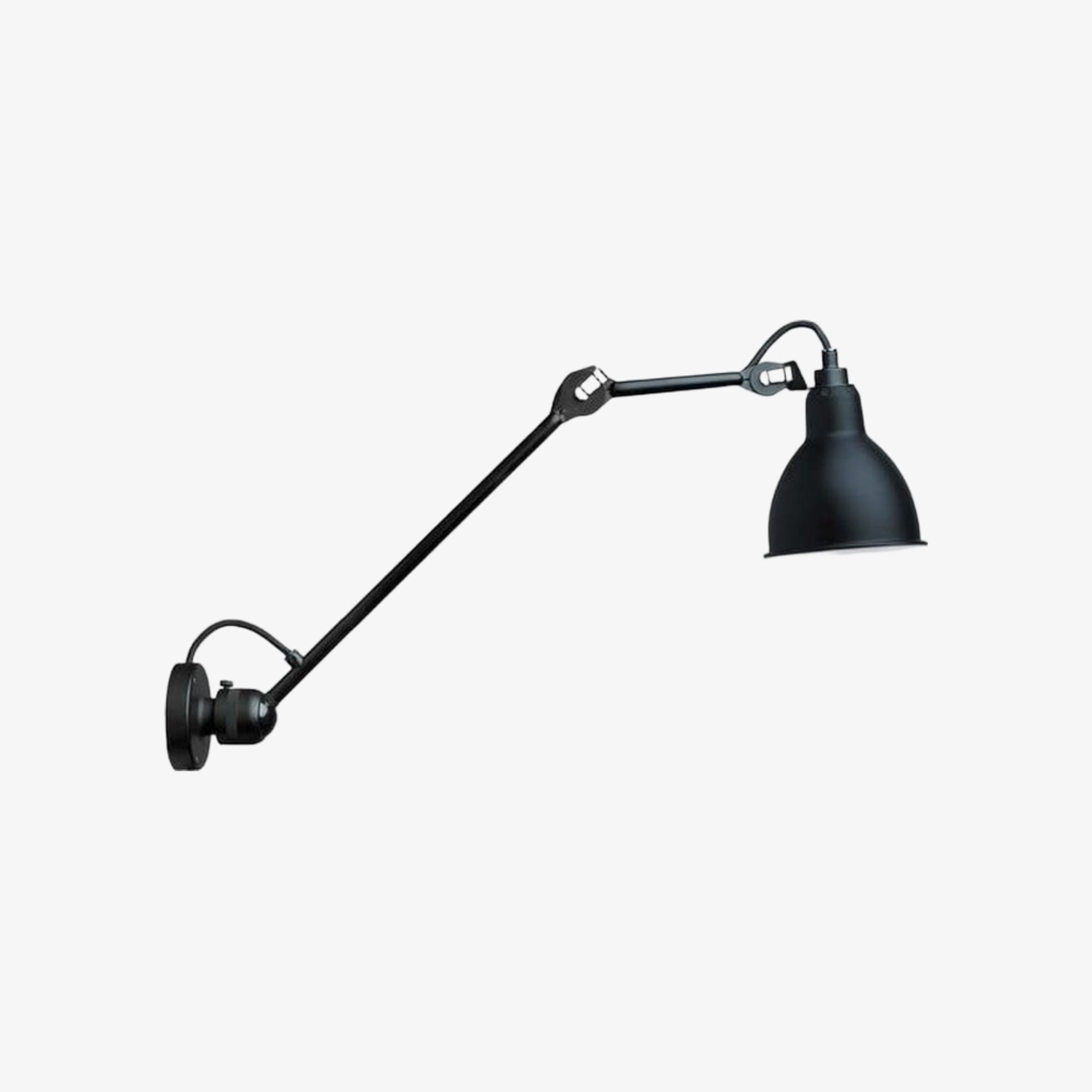 Schwarze Articula-Schwenkarm-Wandleuchte Modell C