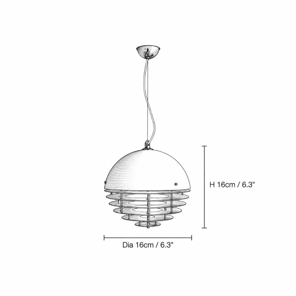 Maßzeichnung Ø 16 cm × H 16 cm