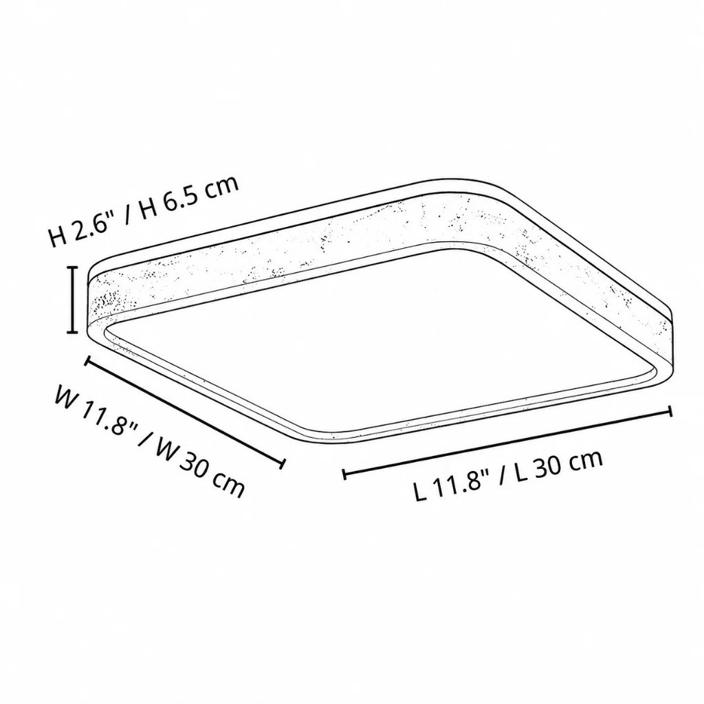 Quadrat 30 cm H 6,5 cm
