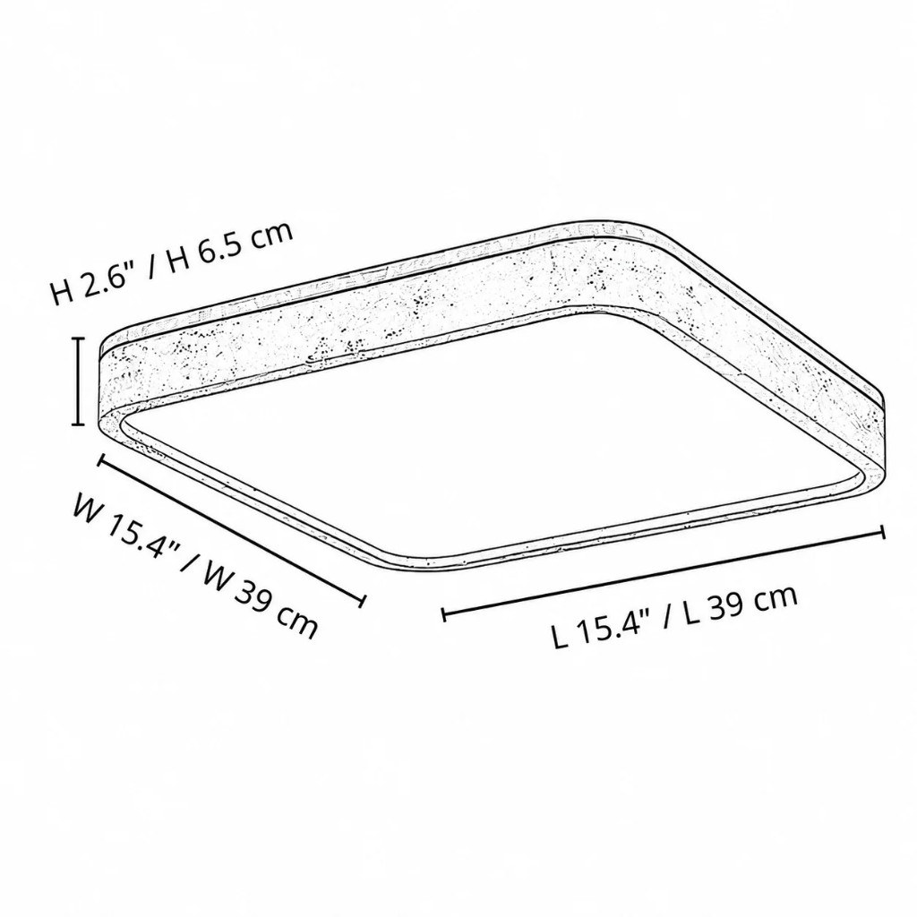Quadrat 39 cm H 6,5 cm