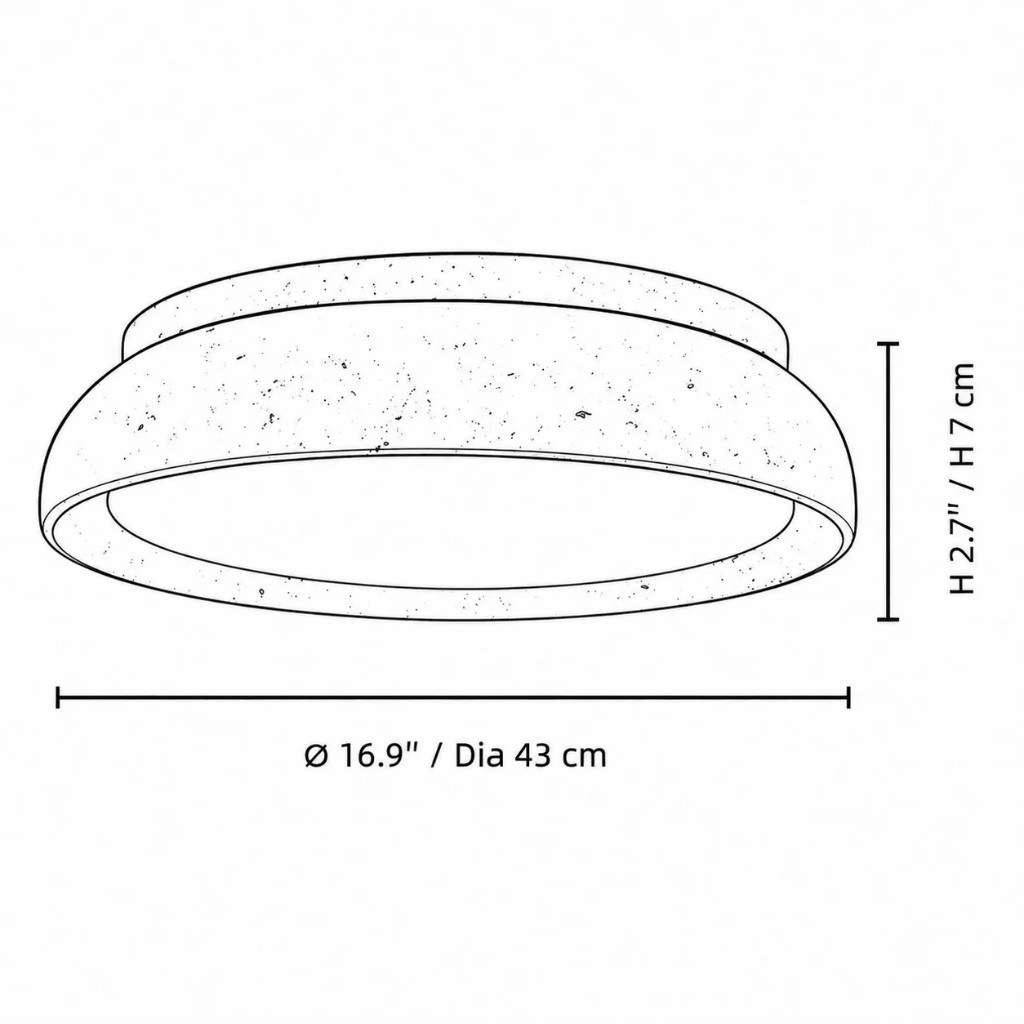 Flache Trommel Ø 43 cm H 7 cm