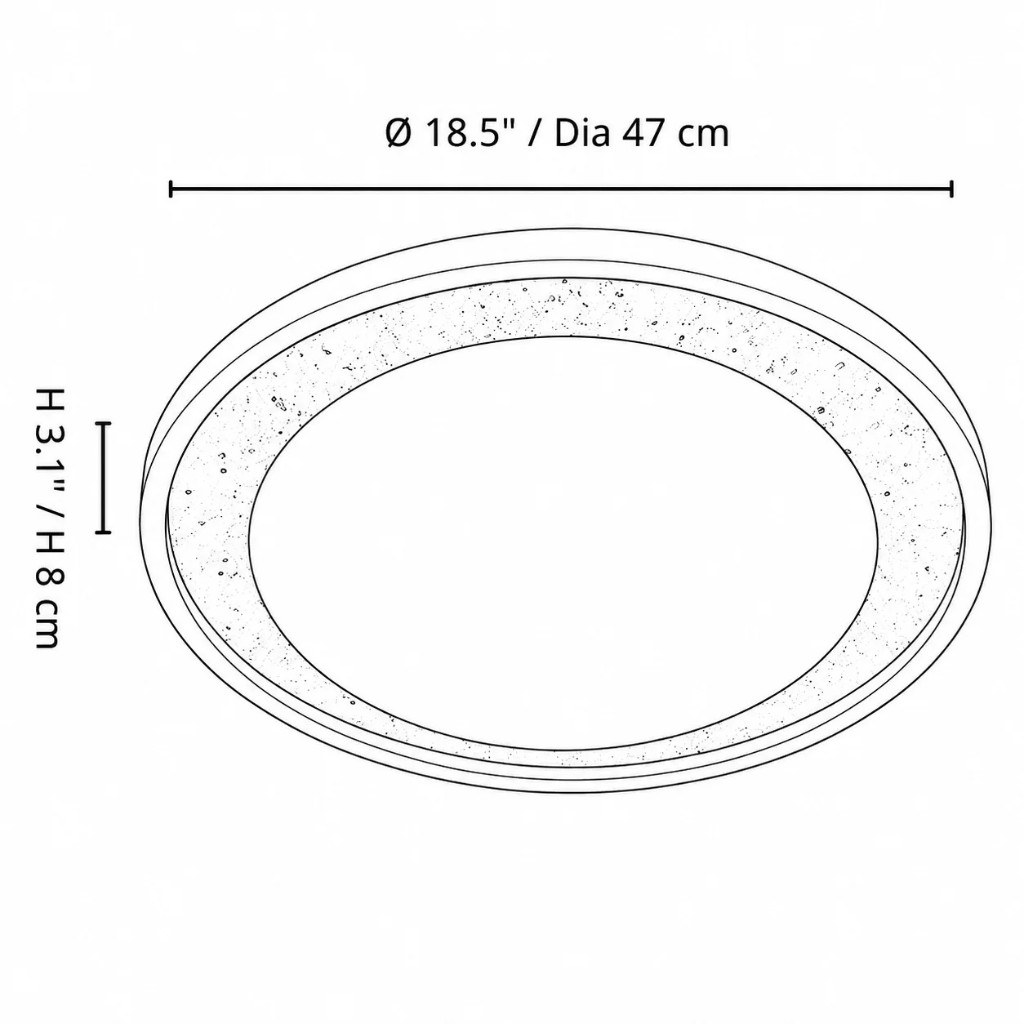 Rund Ø 47 cm H 8 cm