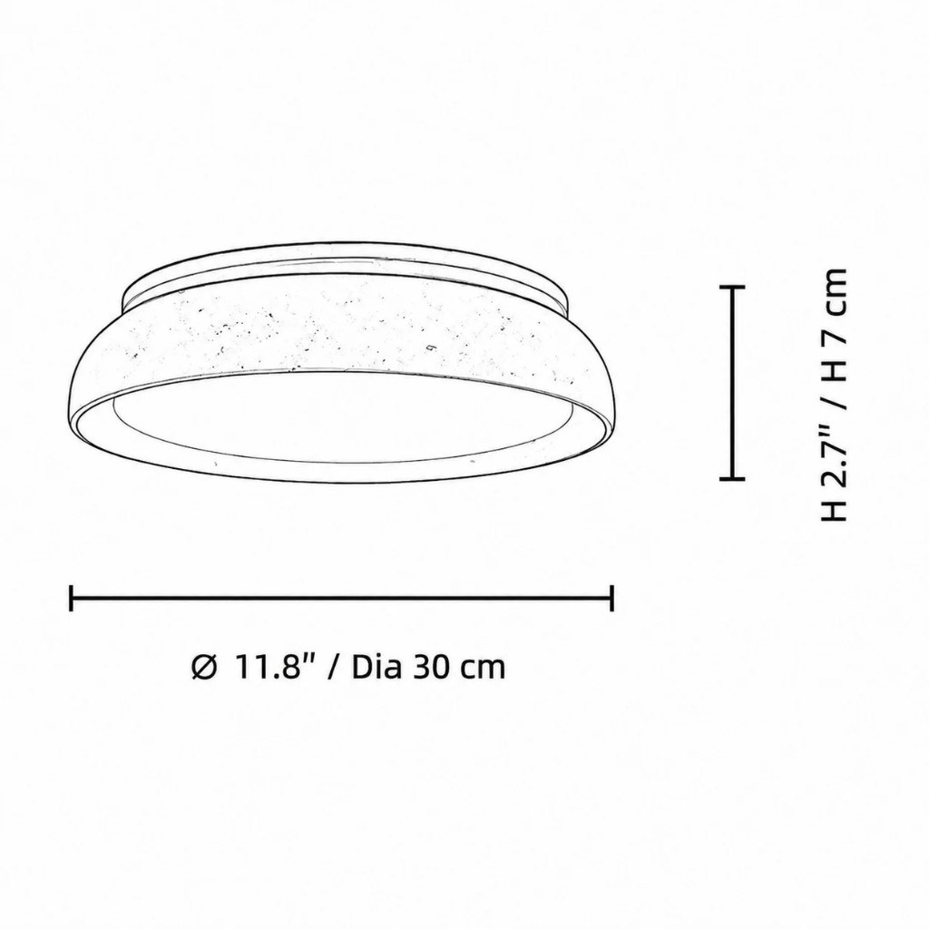 Flache Trommel Ø 30 cm H 7 cm