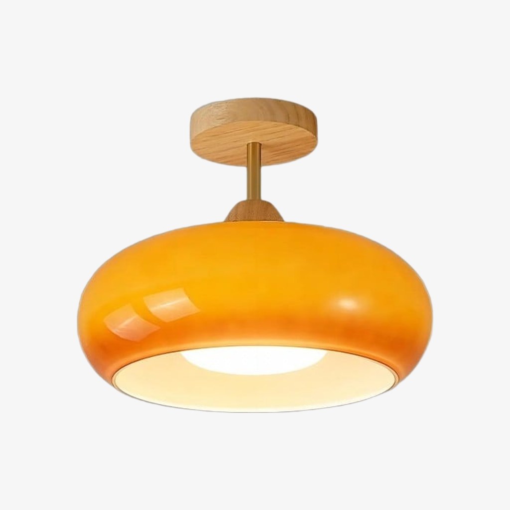 Orange Bauvia-Glas-Deckenleuchte