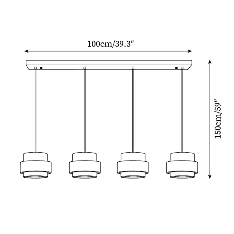 4-flammig Baldachin 100 cm, Gesamthöhe 150 cm