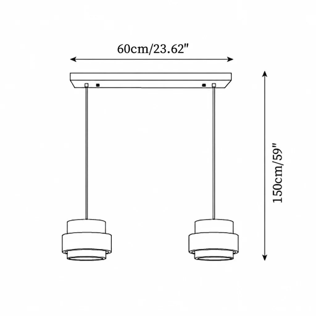 2-flammig Baldachin 60 cm, Gesamthöhe 150 cm