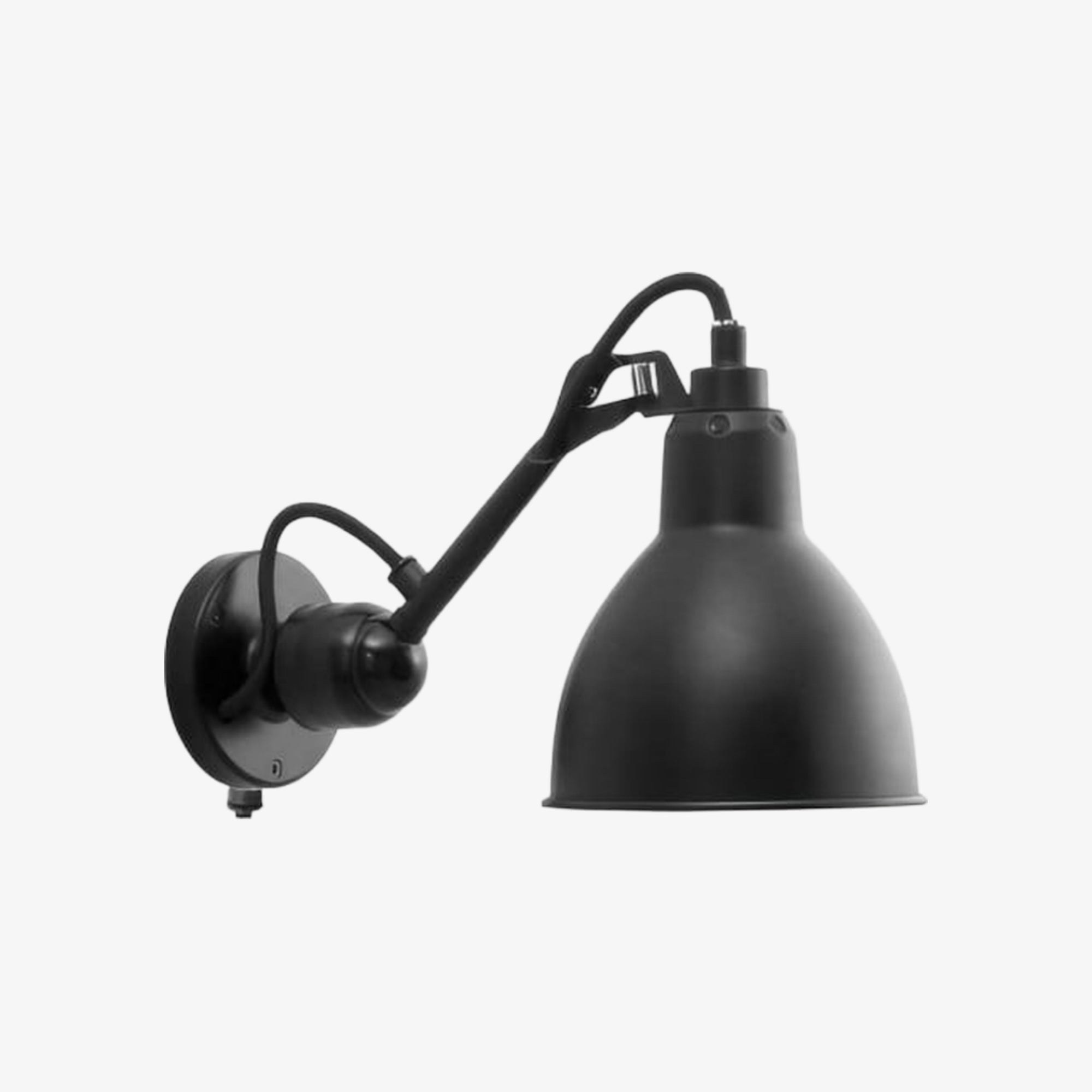 Schwarze Articula-Schwenkarm-Wandleuchte Modell A