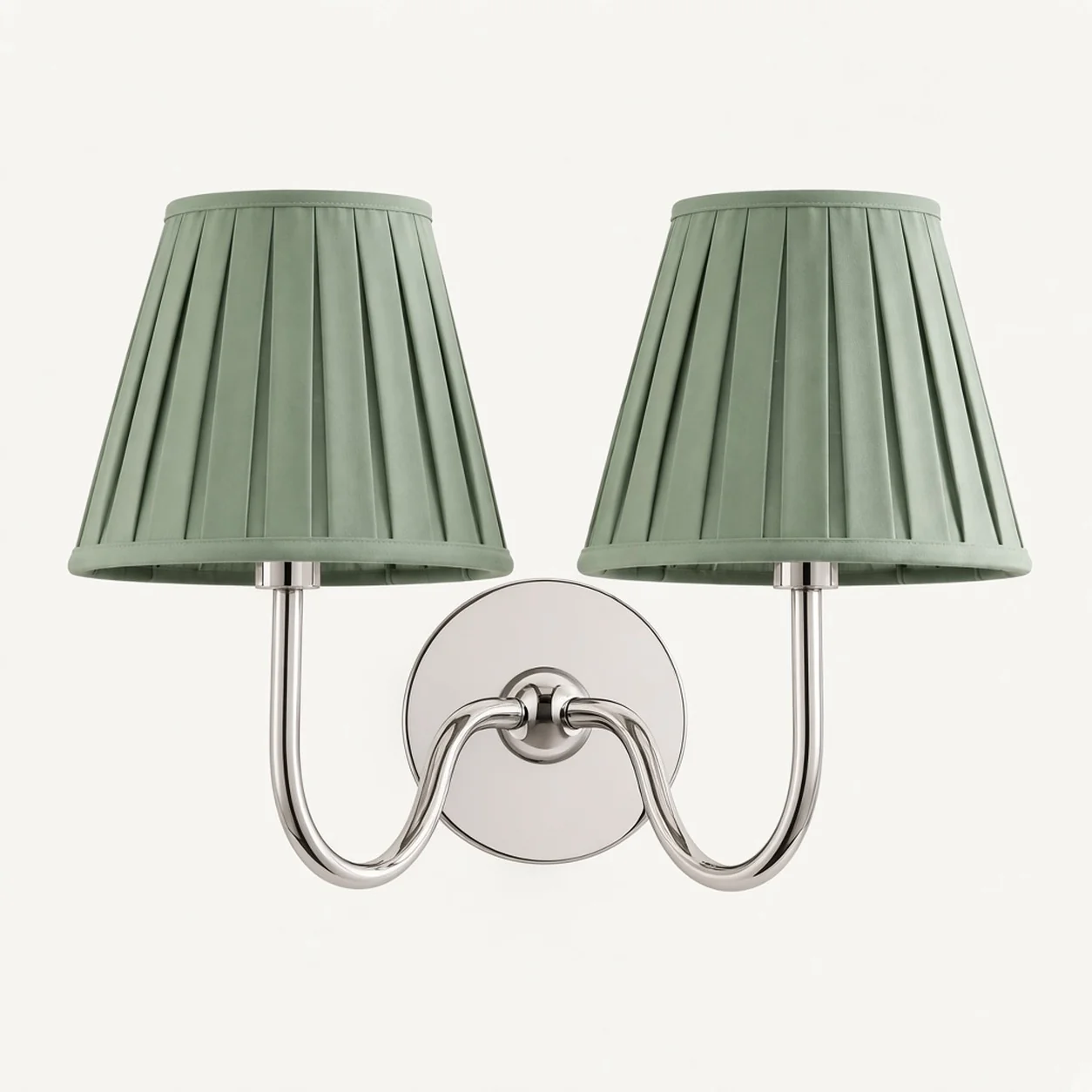Luvora 2 Heads · Chrome · Sage Green Pleated