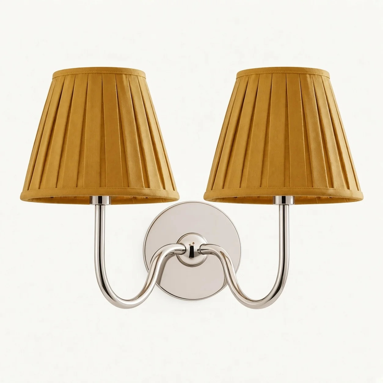 Luvora 2 Heads · Chrome · Mustard Yellow Pleated