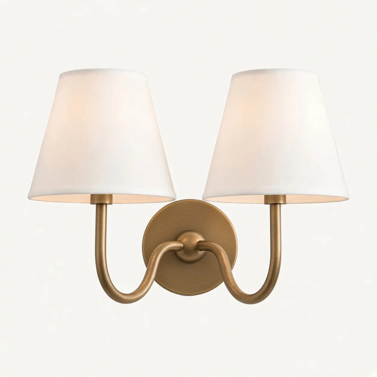 Luvora 2 Heads · Brass · White Plain