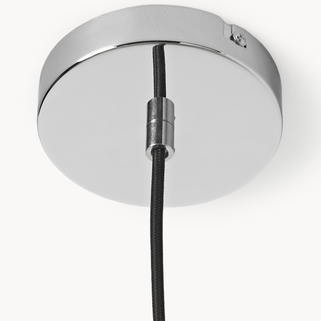 Chrom-Deckenbaldachin mit schwarzem geflochtenem Kabel