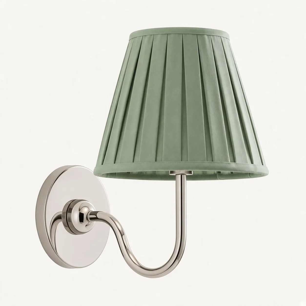 Luvora 1 Head · Chrome · Sage Green Pleated
