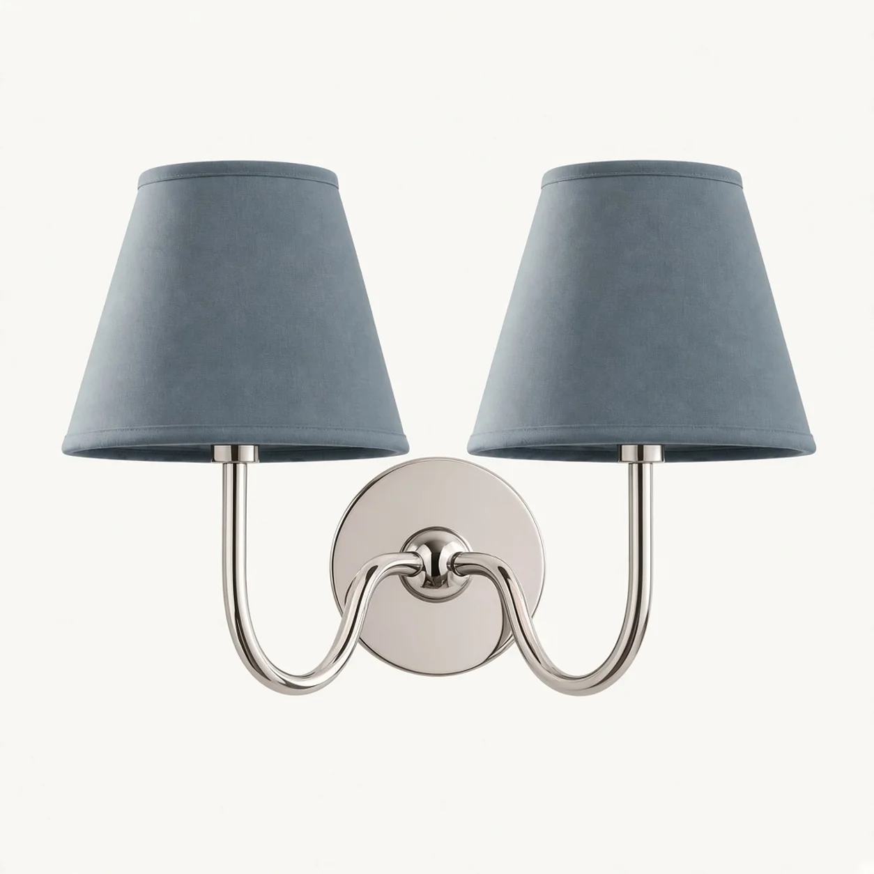 Luvora 2 Heads · Chrome · Dusty Blue Plain