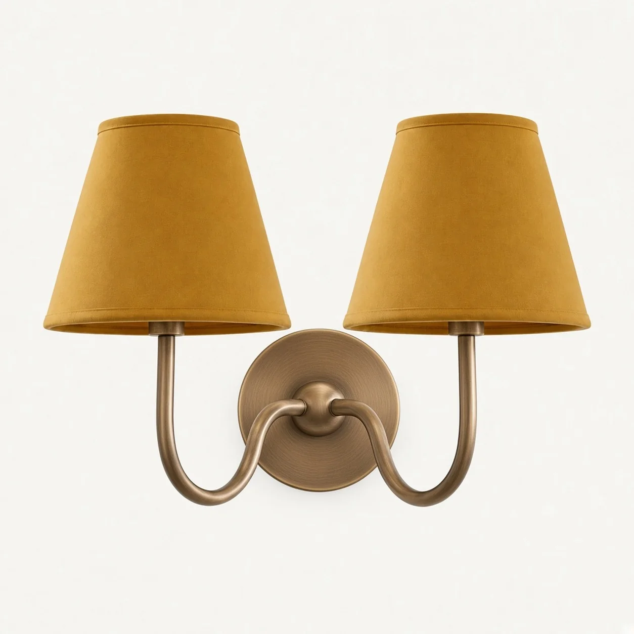 Luvora 2 Heads · Brass · Mustard Yellow Plain