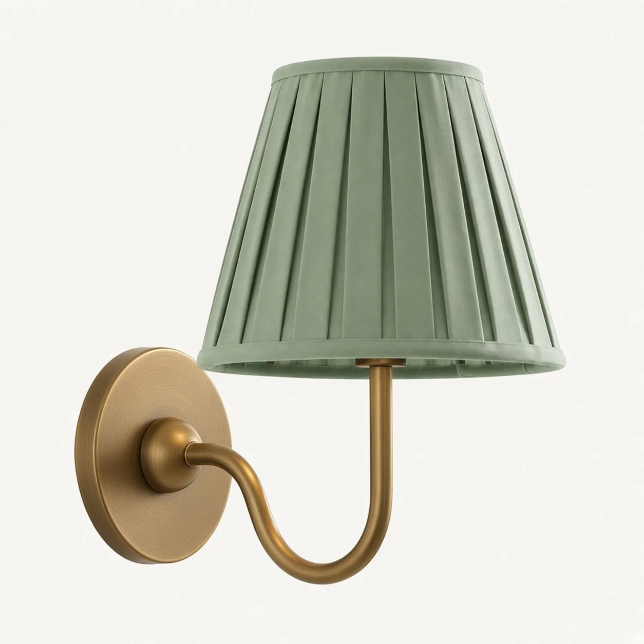 Luvora 1 Head · Brass · Sage Green Pleated