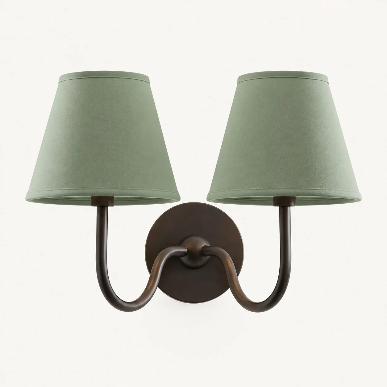 Luvora 2 Heads · Matte Black · Sage Green Plain