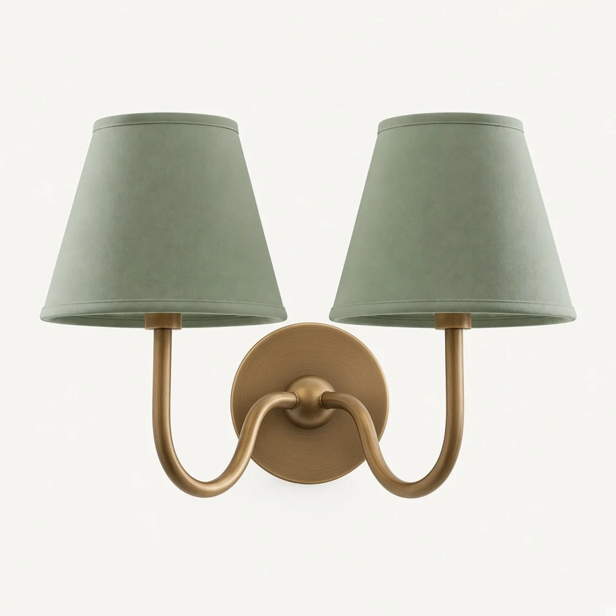 Luvora 2 Heads · Brass · Sage Green Plain