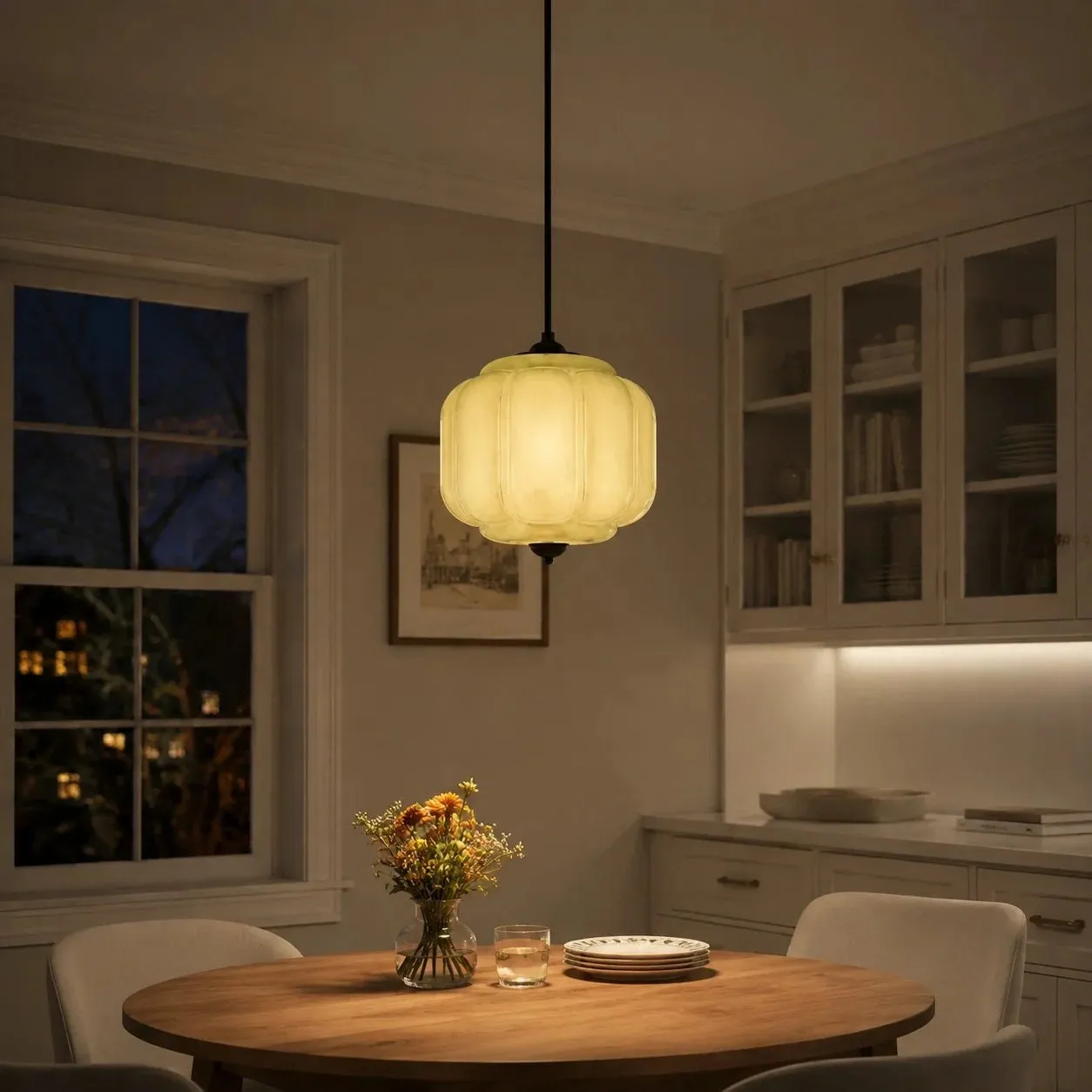 Lumi Vintage Milk Glass Oiled Brass Eloise Pendant Light 13