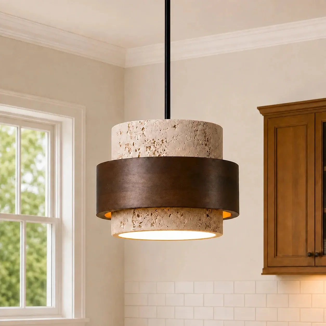 Pendant over a kitchen island