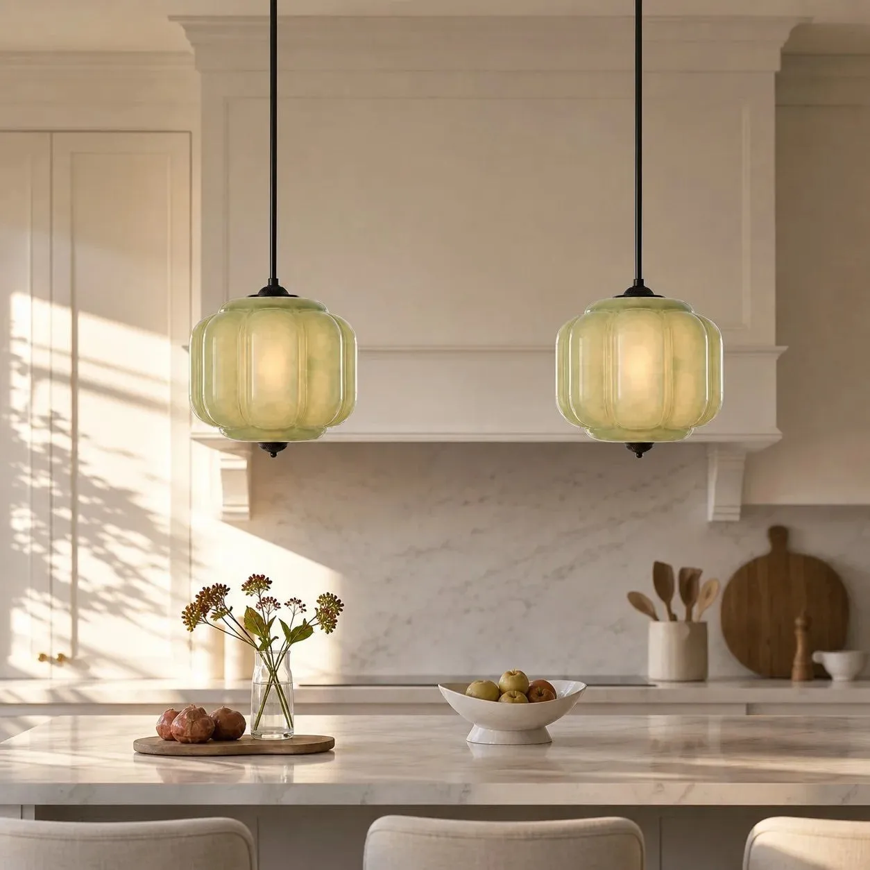 Lumi Vintage Milk Glass Oiled Brass Eloise Pendant Light 12