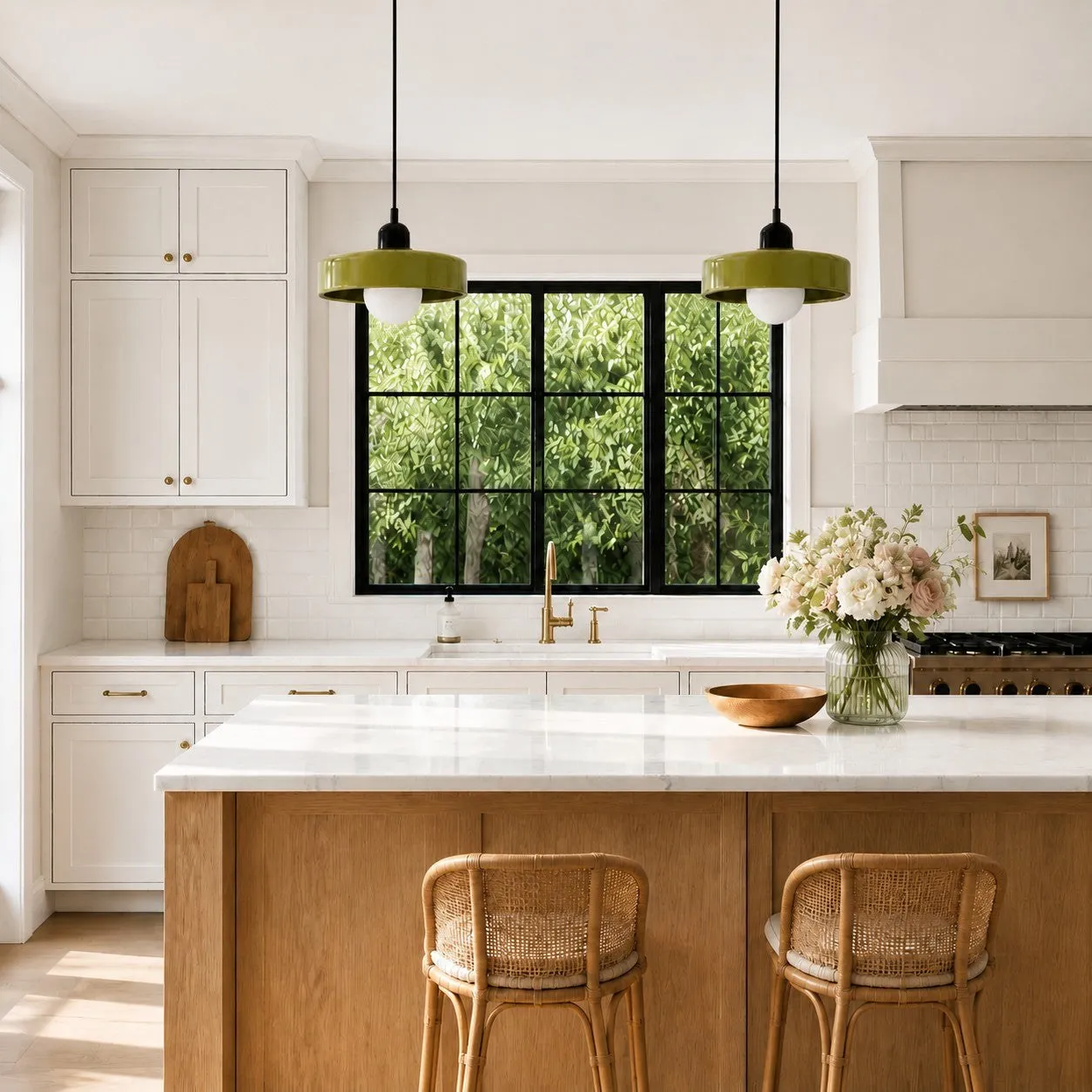 Lifestyle view of the Morandi glass disc pendant