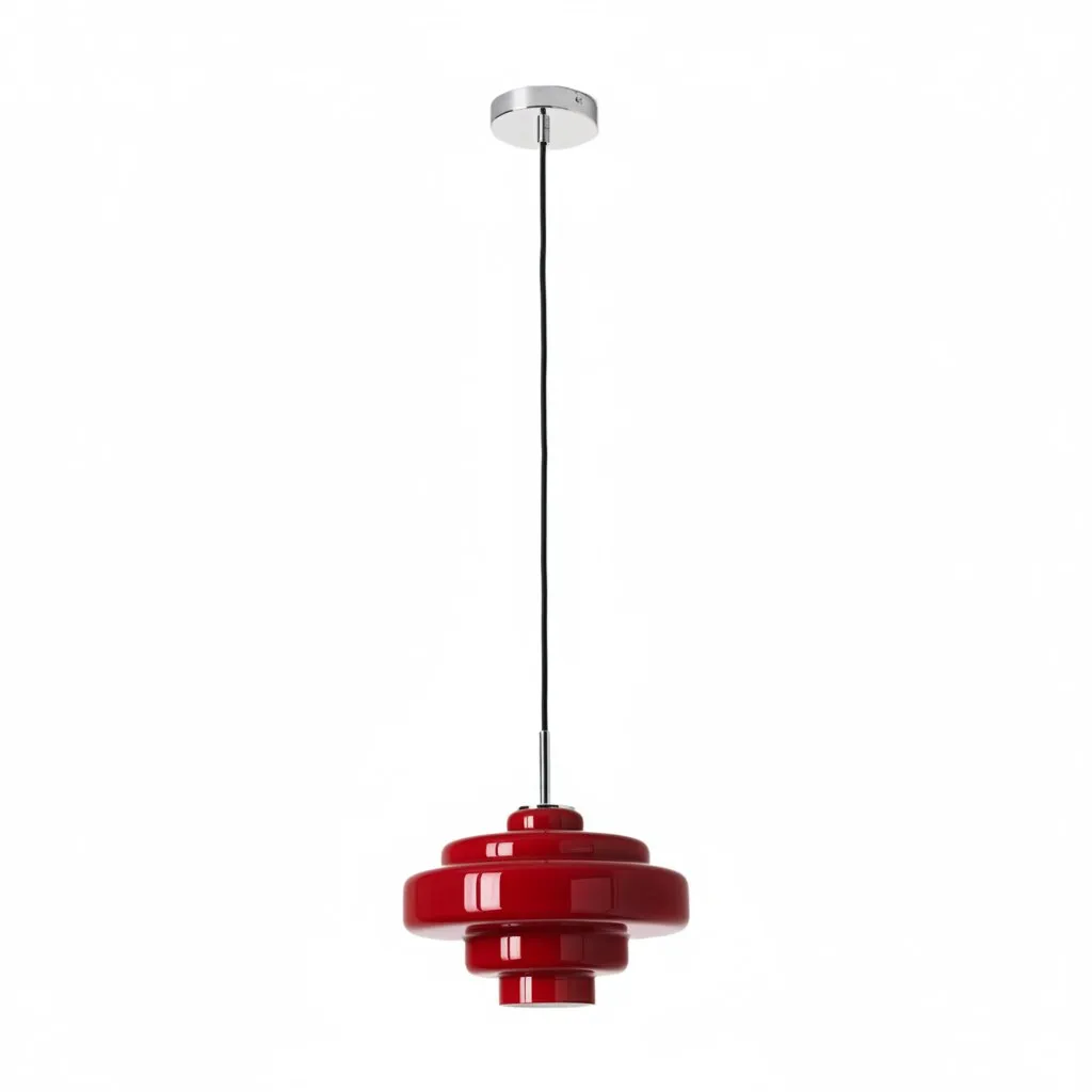 Koloro Colored Glass Shade Pendant Lamp – Adjustable Suspension Modern Interior Lighting Fixture 33