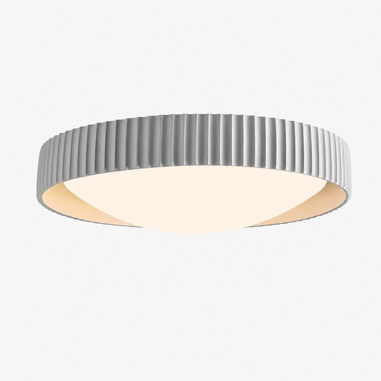 Gray color option for ribbed flush mount ceiling light