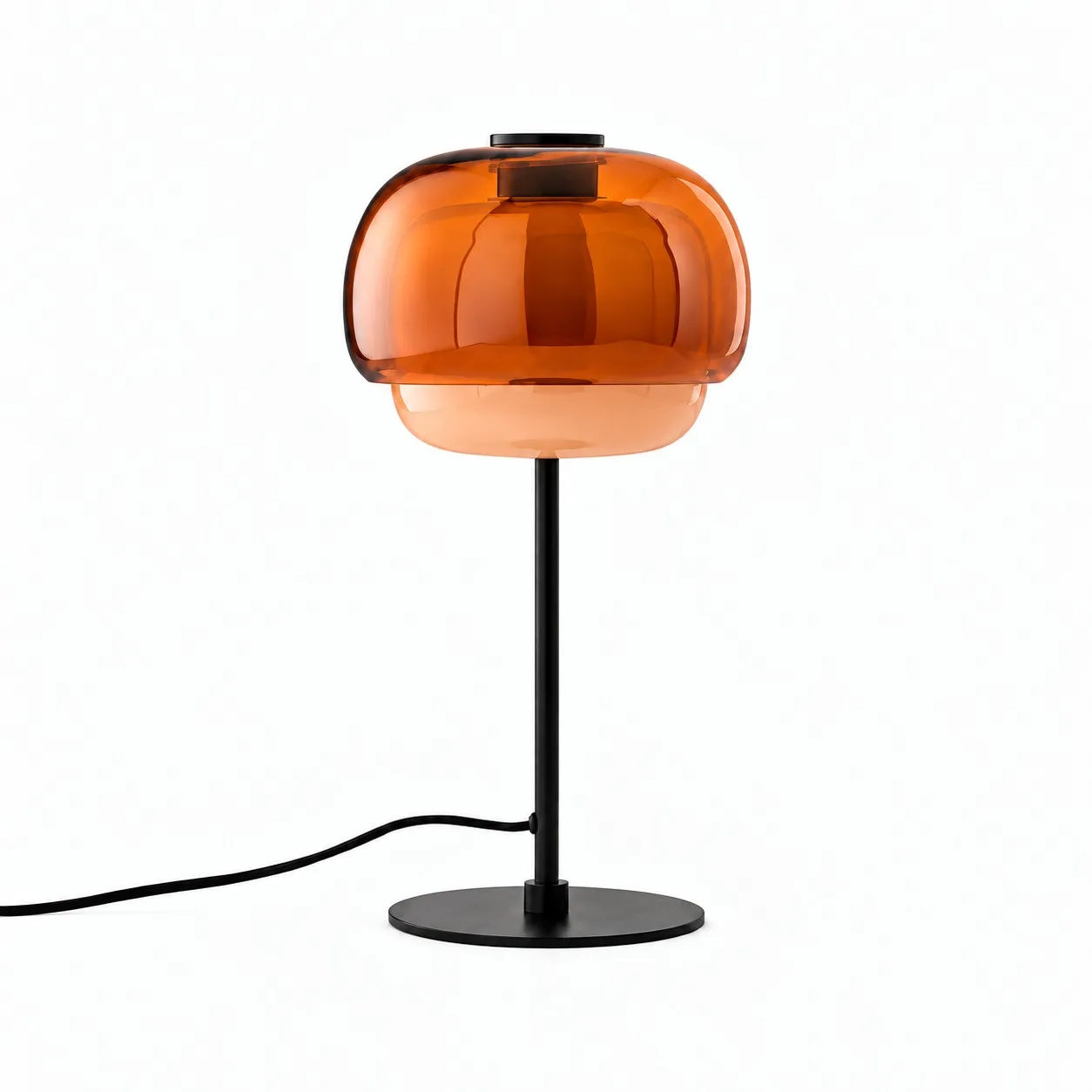Clinco Tischlampe Dunkelorange, weißes Studio