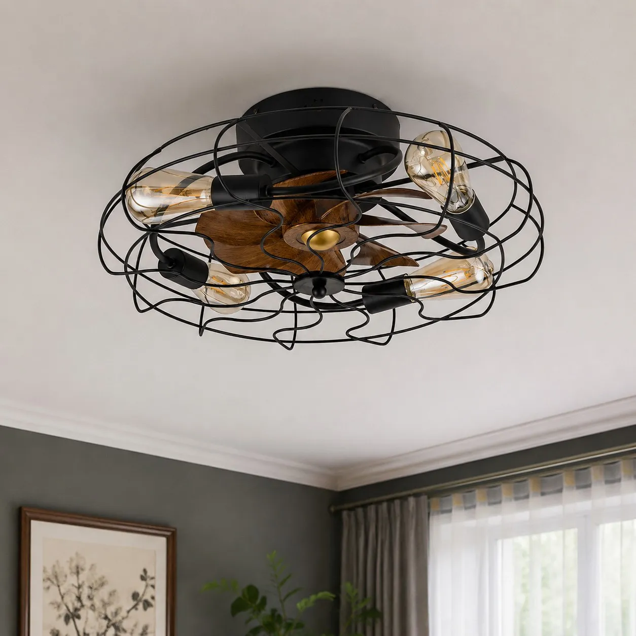 Ceiling fan light room scene