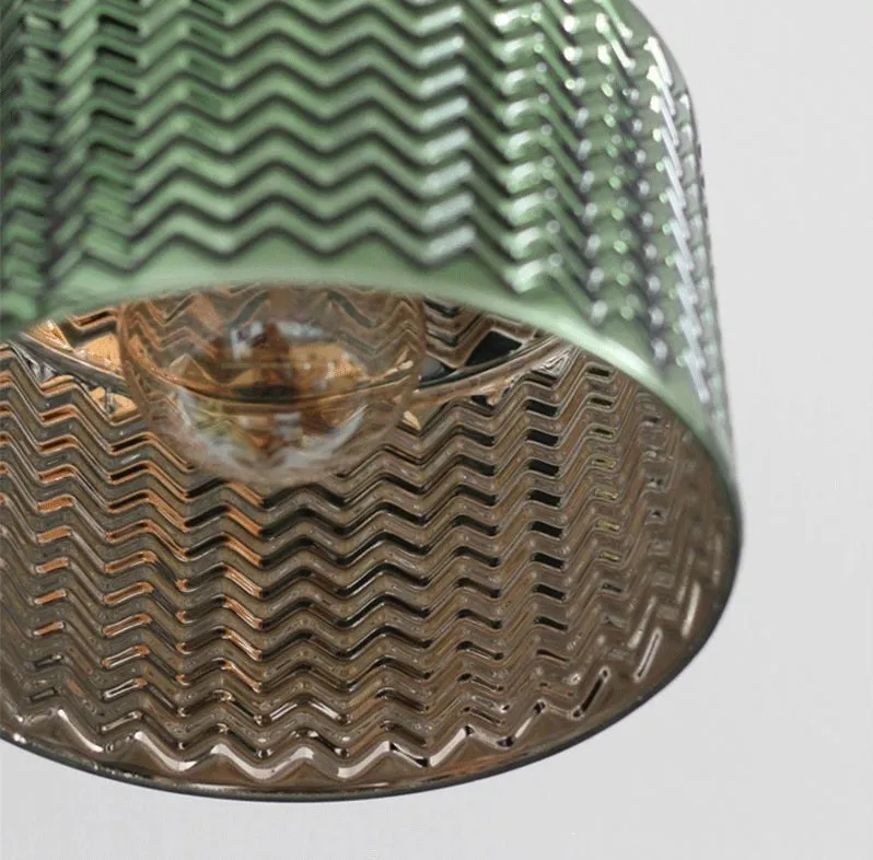Green Art Deco Glass Wall Sconce with Brushed Brass 4