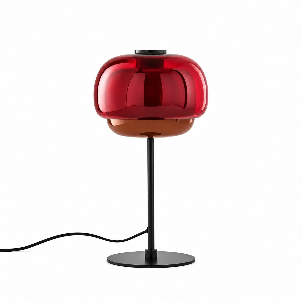 Clinco Tischlampe Rot, weißes Studio