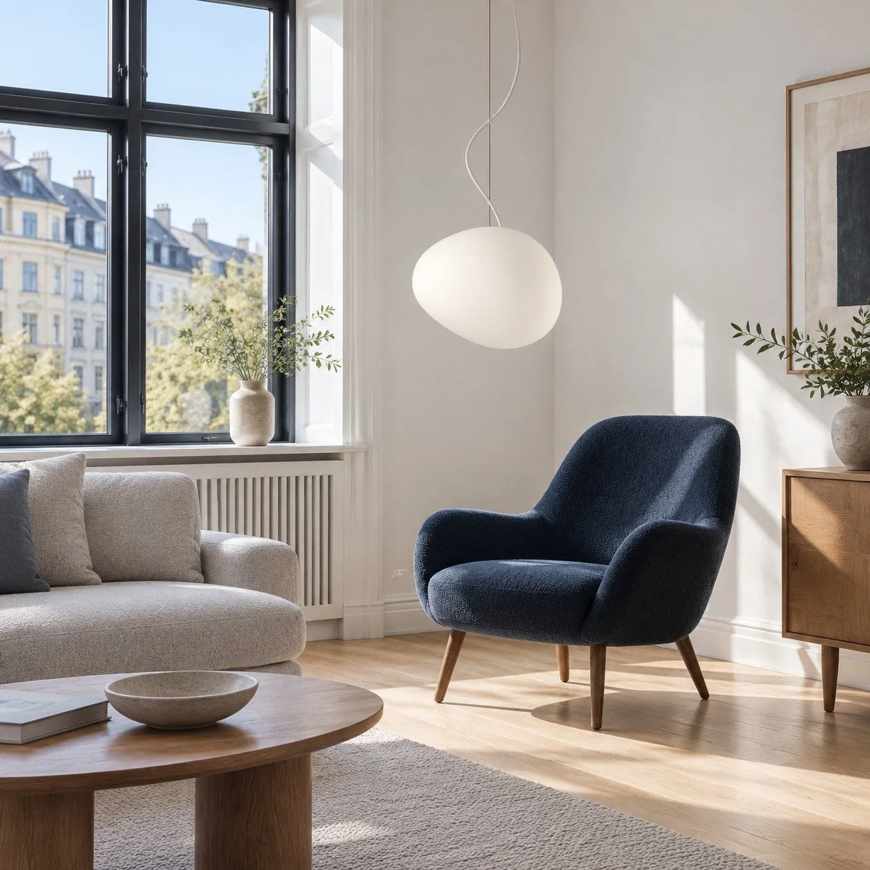 Stonea Milk Glass Pendant Light for Modern Interior Spaces