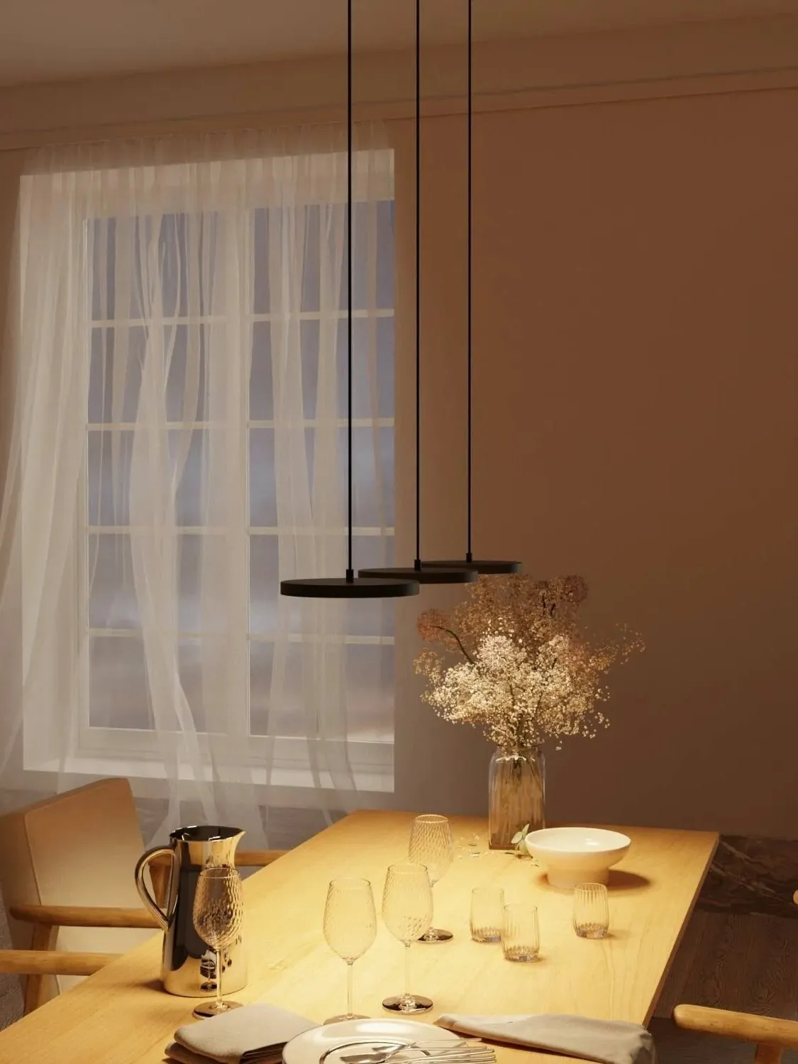 Minimalist Multi Head Pendant Light – Circular Design for Kitchen 28