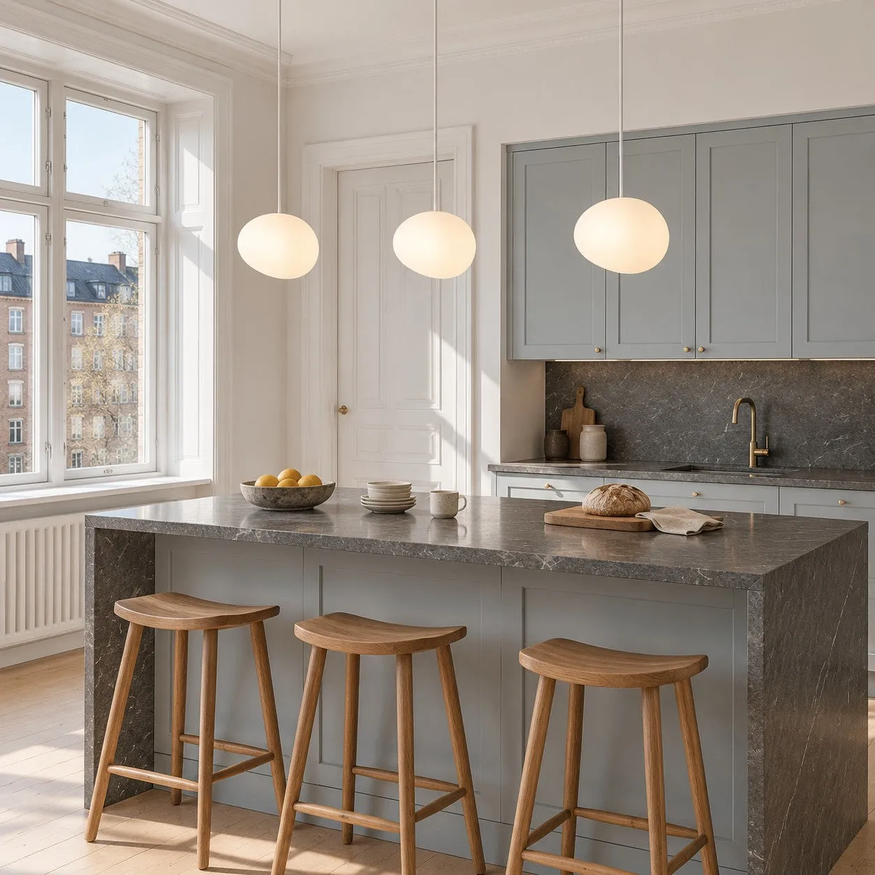 Stonea Milk Glass Pendant Light for Modern Interior Spaces